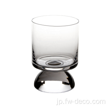 透明な厚い底のウイスキーガラスカップワイングラス